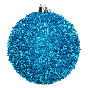 Set 6 globuri din beteala albastra de Craciun, Lioness, 8 cm Set 6 globuri din beteala albastra de Craciun, Lioness, 8 cm