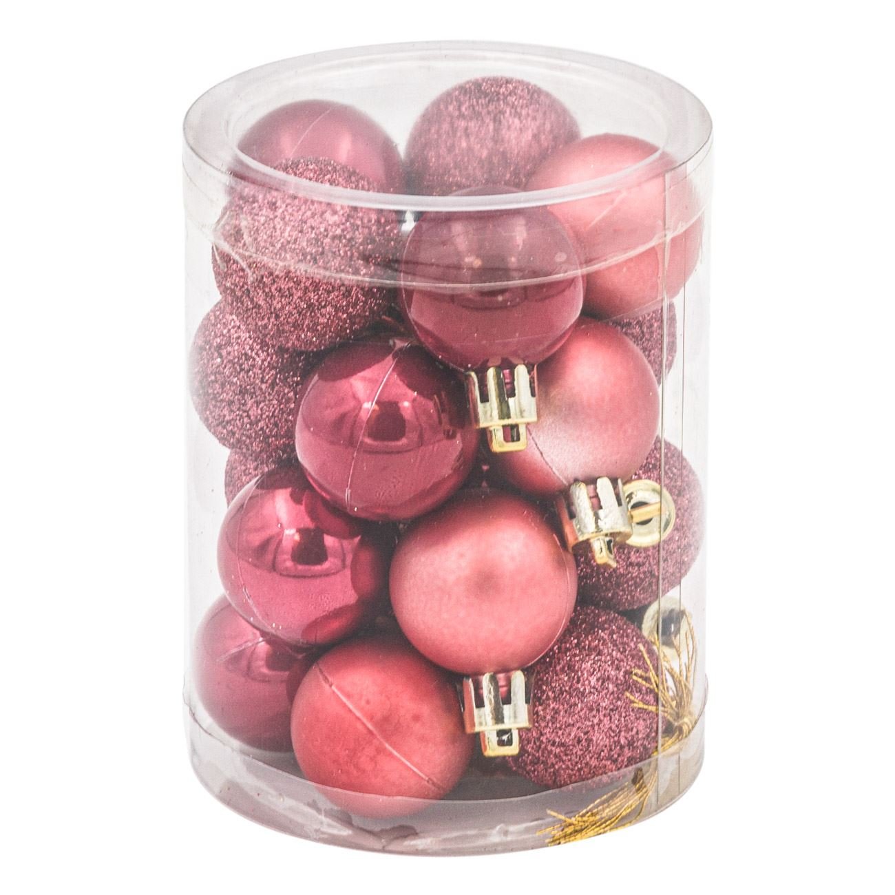 Set 20 globuri roz de Craciun, 3 cm