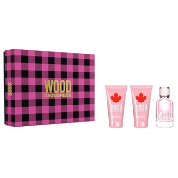 Set Dsquared2, Wood Pour Femme, Femei: Apa de Toaleta, 50 ml + Lotiune de corp, 50 ml + Gel de dus, 50 ml Set Dsquared2, Wood Pour Femme, Femei: Apa de Toaleta, 50 ml + Lotiune de corp, 50 ml + Gel de dus, 50 ml