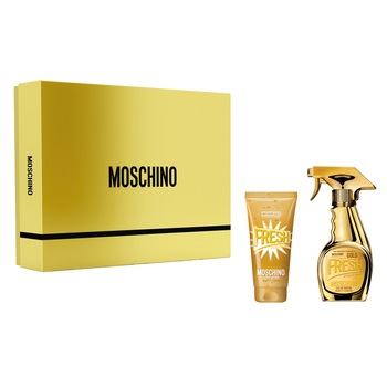 Set Moschino, Fresh Gold, Femei: Apa de Parfum, 30 ml + Lotiune de corp, 50 ml Set Moschino, Fresh Gold, Femei: Apa de Parfum, 30 ml + Lotiune de corp, 50 ml
