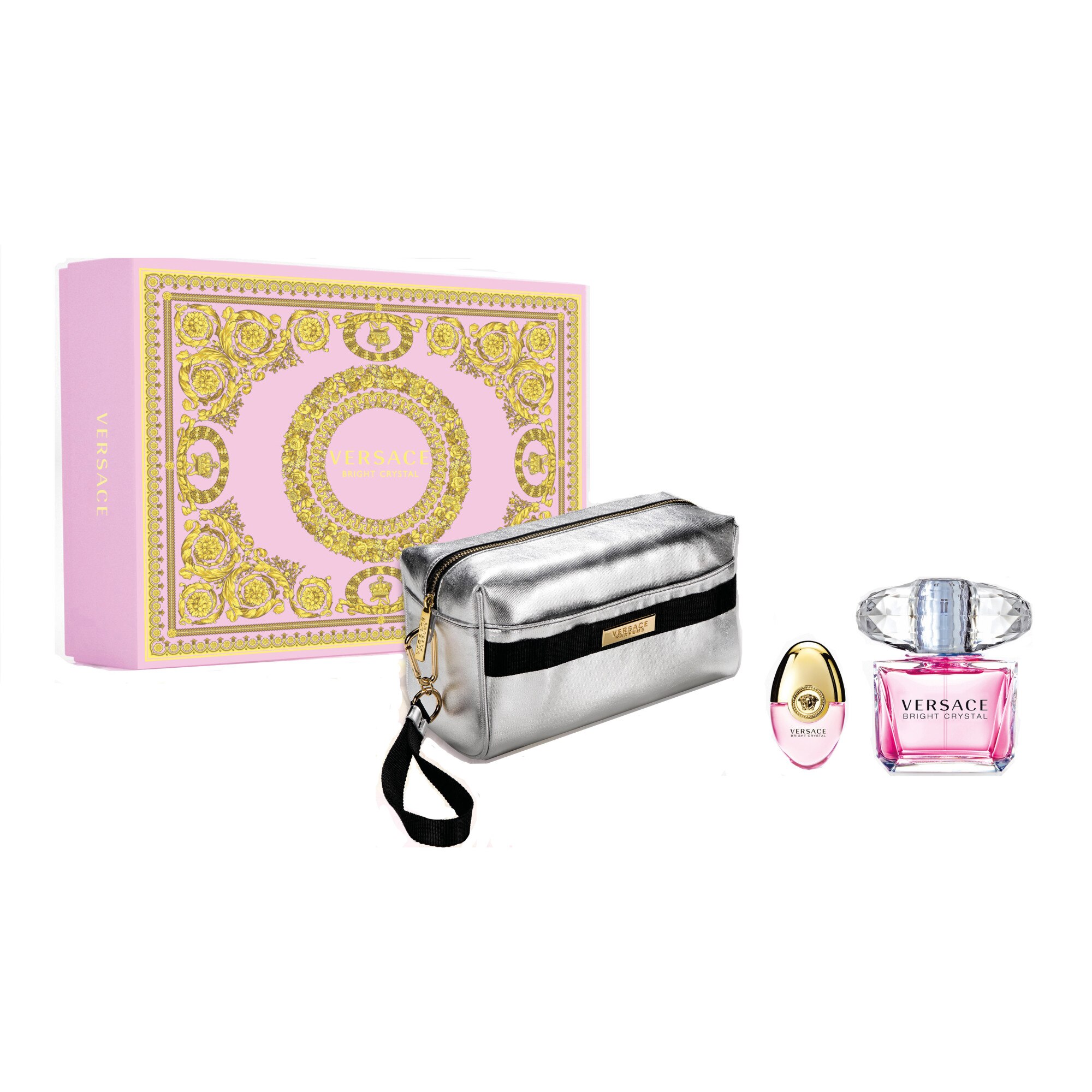 Set Versace, Bright Crystal, Femei: Apa de Toaleta, 90 ml + Apa de Toaleta, 10 ml + Geanta