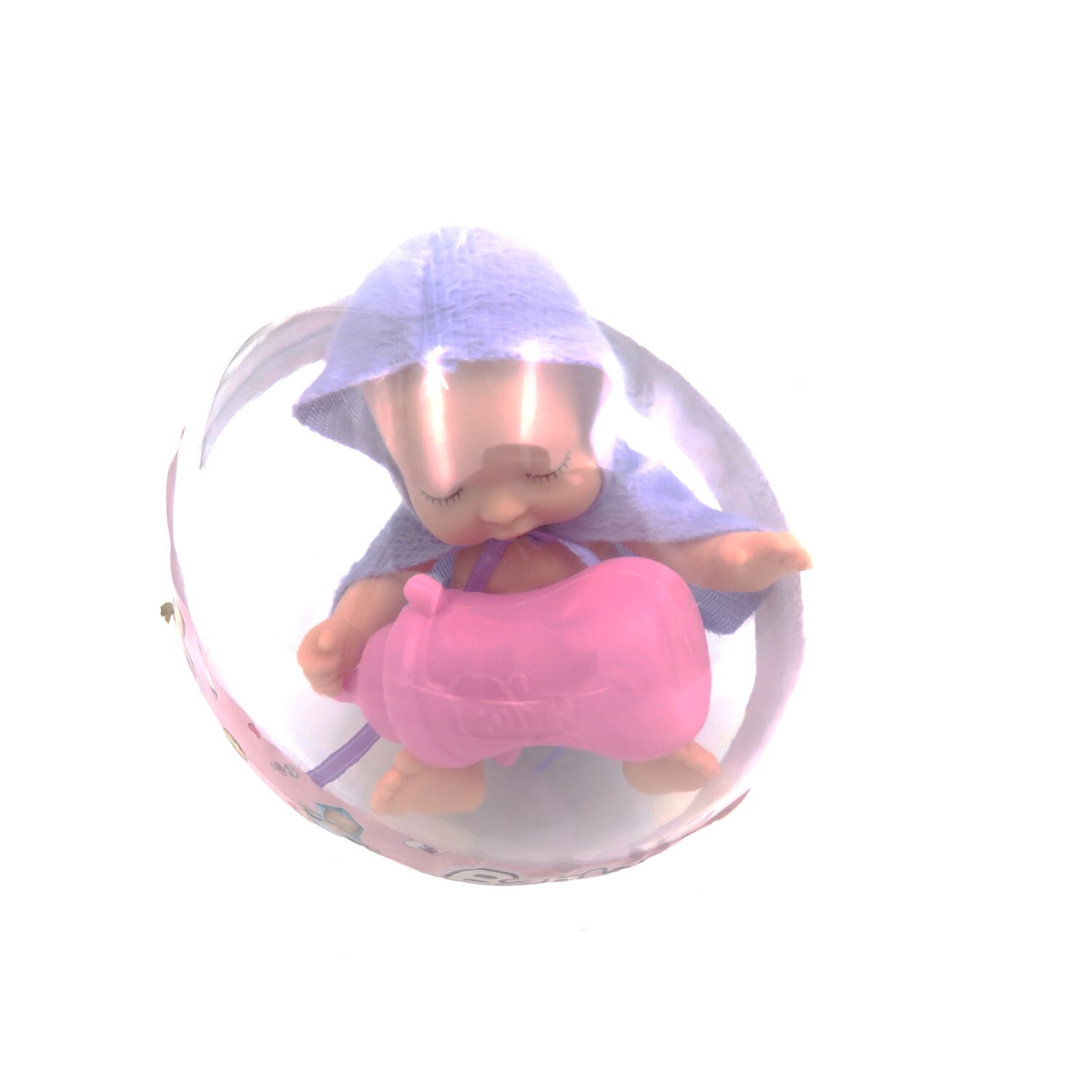 Glob plastic cu papusa , biberon ,mov, BaBy
