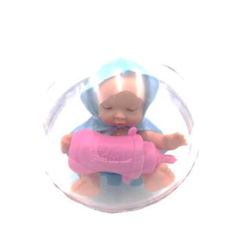 Glob plastic cu papusa , biberon ,albastra, BaBy Glob plastic cu papusa , biberon ,albastra, BaBy