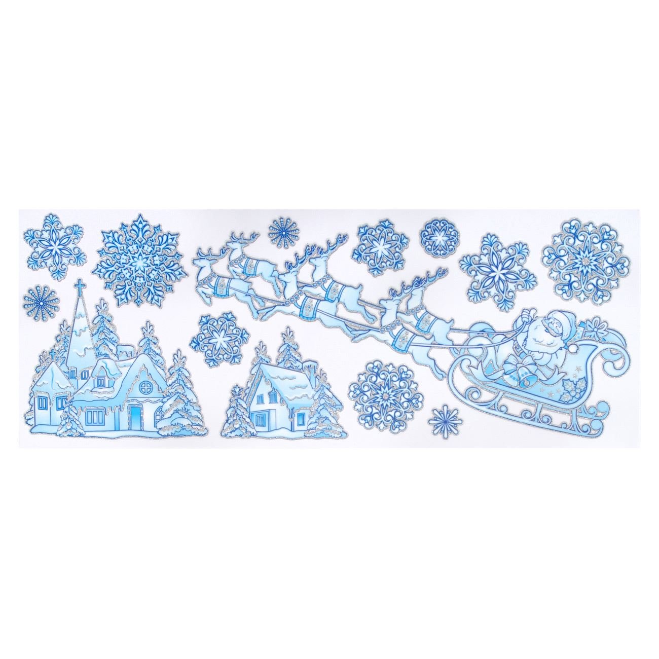 Set 14 stickere decorative de Craciun, 60 x 20 cm