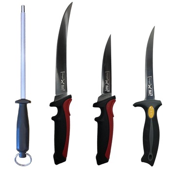 Pachet Profesional de Macelarie Butcher-4PCS, 3 Cutite + 1 Masat pentru Ascutit, DBD038 Pachet Profesional de Macelarie Butcher-4PCS, 3 Cutite + 1 Masat pentru Ascutit, DBD038