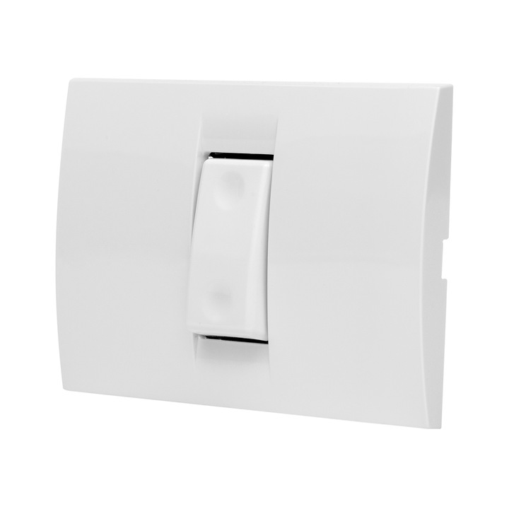 Intrerupator simplu cap scara Gewiss 1M, pentru doza 3M, 16A, plastic, Alb