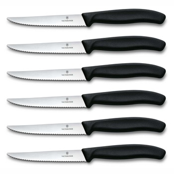 Set 6 cutite pentru friptura 11cm Victorinox Swiss Classic Steak negru 6.7233.6 Set 6 cutite pentru friptura 11cm Victorinox Swiss Classic Steak negru 6.7233.6
