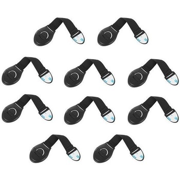 Set sisteme siguranta flexibile textile pentru usi si sertare 10 buc, Iso Trade, Negru Set sisteme siguranta flexibile textile pentru usi si sertare 10 buc, Iso Trade, Negru