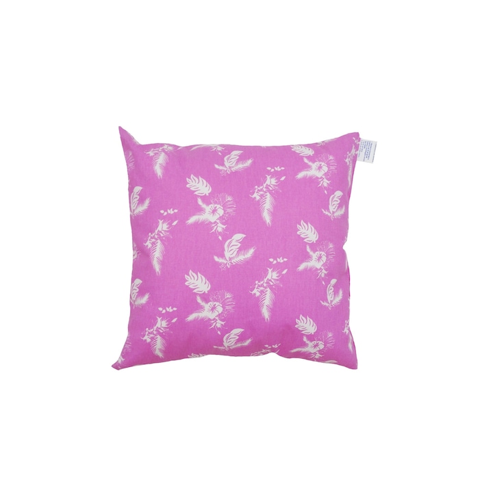 Perna burduf 40x40 cm, umplutura puf siliconizat, exterior nanghin (bumbac), culoare ciclam
