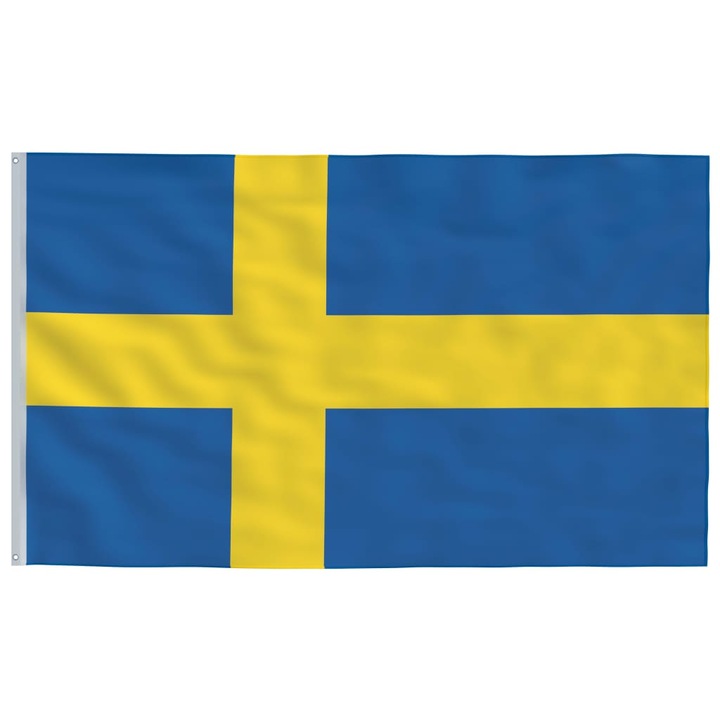 Шведско знаме и алуминиев стълб vidaXL, 5,55 м
