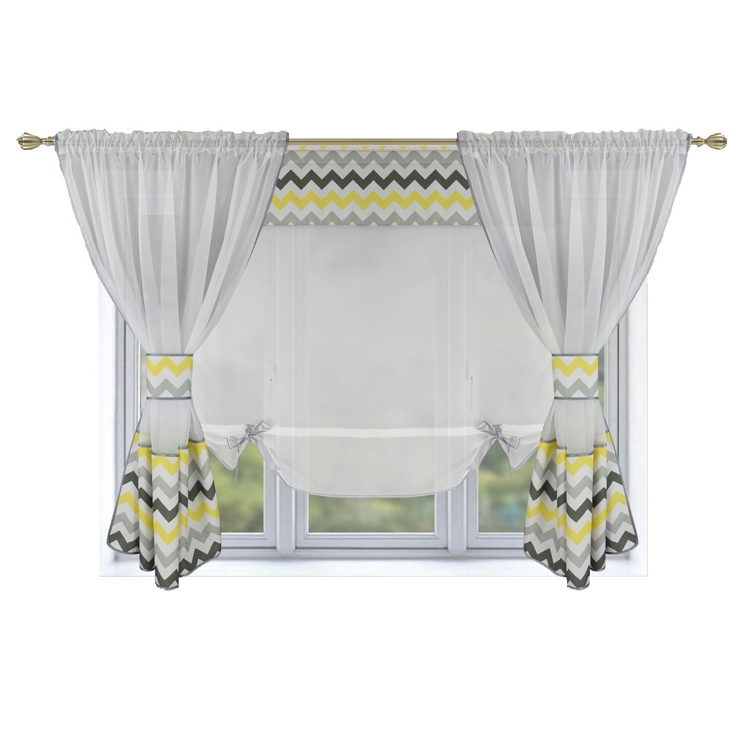 Perdea Nigeria 435 x 160 Voal Galben