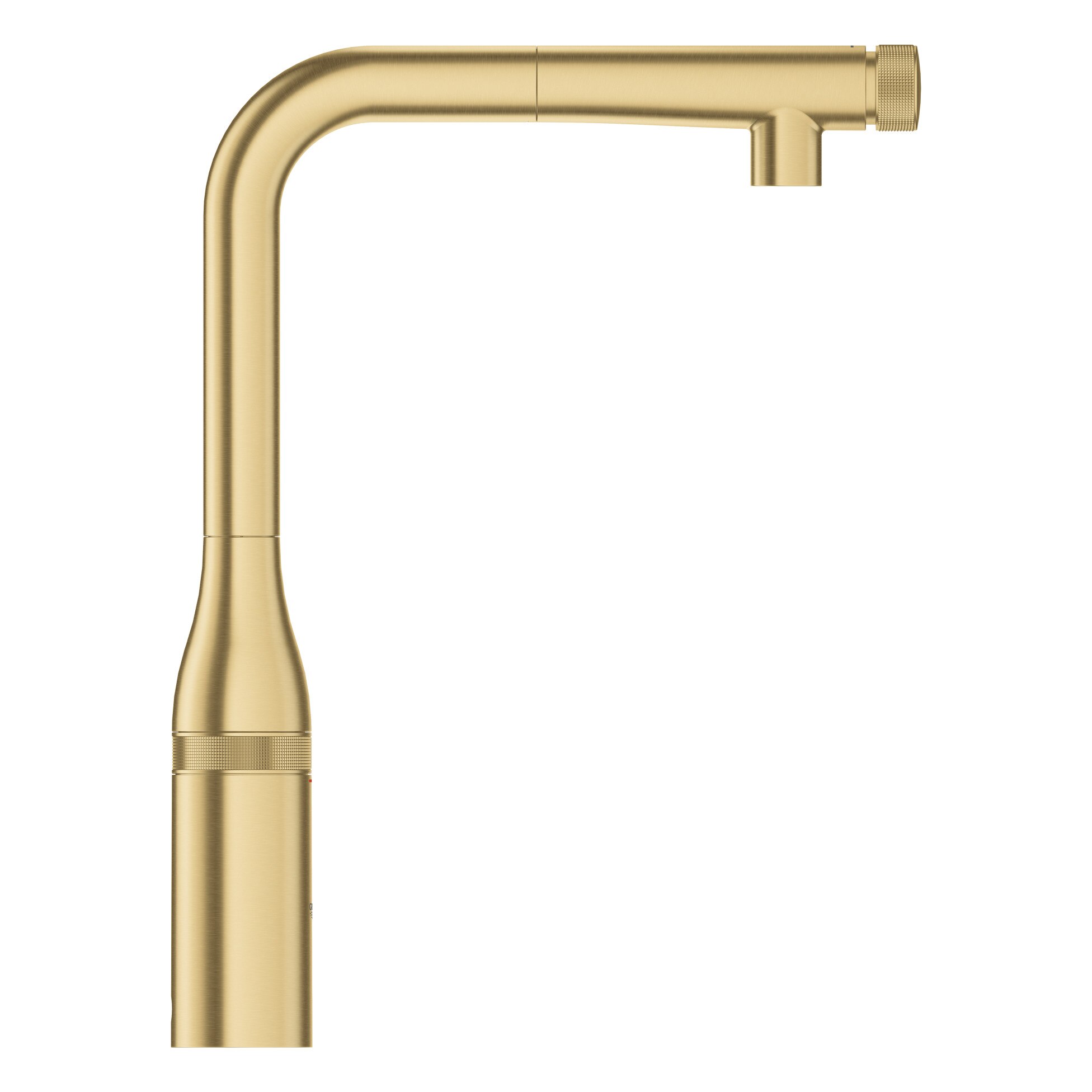 Baterie bucatarie Grohe Essence 31615GN0, 3/8'', pipa inalta, tip L, dus extractabil, mat, cool - eMAG.ro