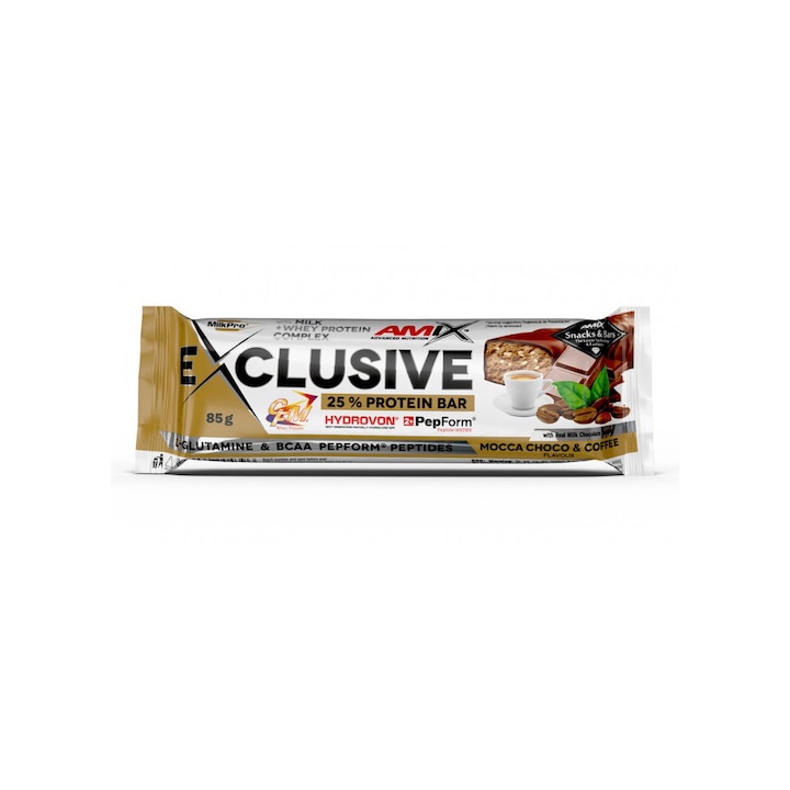 Baton Proteic Amix Exclusive Protein Bar Ciocolata Si Cafea 0.085 Kg