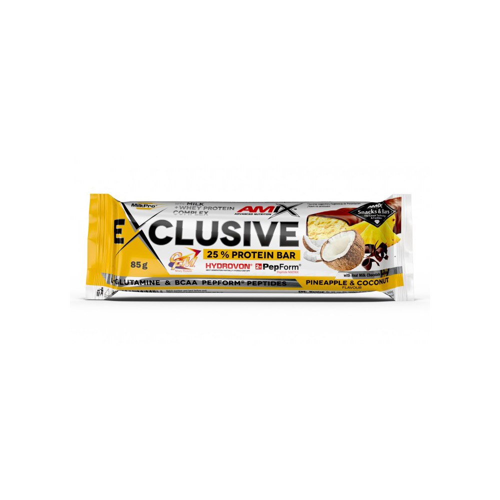 Baton Proteic Amix Exclusive Protein Bar Cocos Cu Ananas 0.085 Kg
