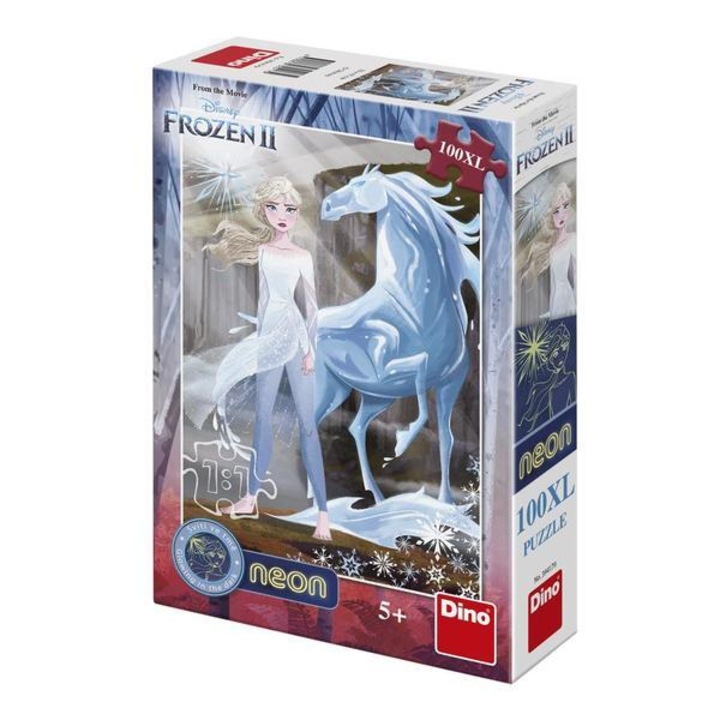 Puzzle neon Frozen, 100 piese - DINO TOYS