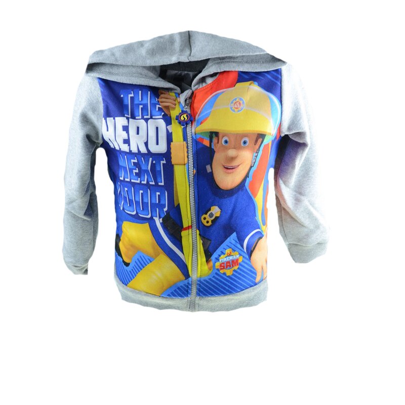 Hanorac cu maneca lunga pentru baieti Setino Pompierul Sam 991-187, Gri