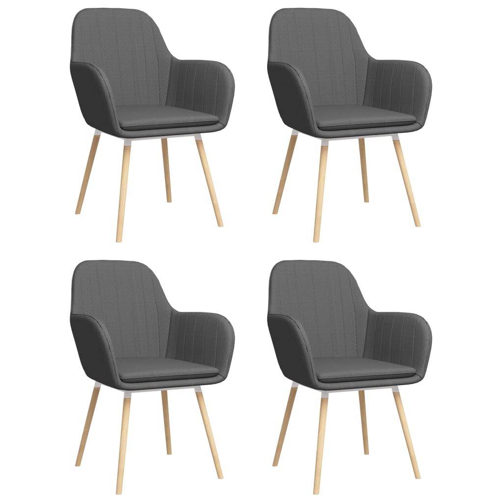 Set de 4 scaune de bucatarie, vidaXL, Tesatura, 56 x 59 x 85 cm Gri