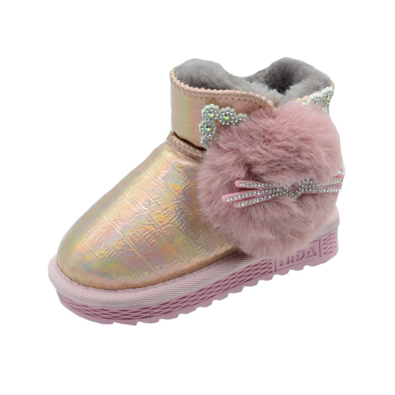 Cizme imblanite pentru fete Bessky ND675-4A, Roz