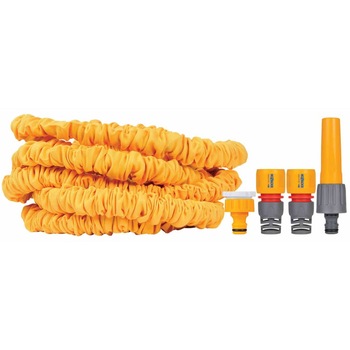 Furtun de gradina extensibil, Hozelock, Cauciuc, 7.5 m, Galben Furtun de gradina extensibil, Hozelock, Cauciuc, 7.5 m, Galben