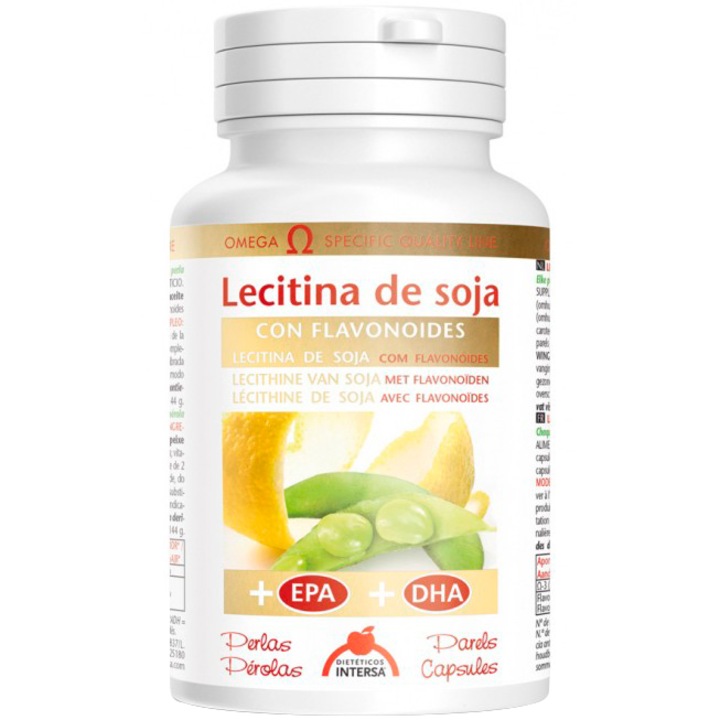 Lecitina de soia cu flavonoide + EPA + DHA, Dieteticos Intersa, 144g