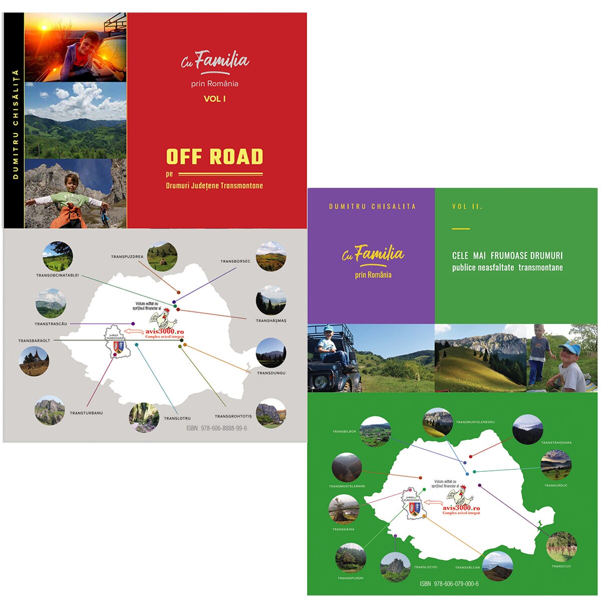 Pachet promo: Cu Familia prin Romania Vol. I. + Vol. II – Dumitru Chisalita Vol I. – Off Road pe drumuri judetene transmontane + Dumitru Chisalita Vol. II. – Cele mai frumoase drumuri publice neasfaltate transmontane