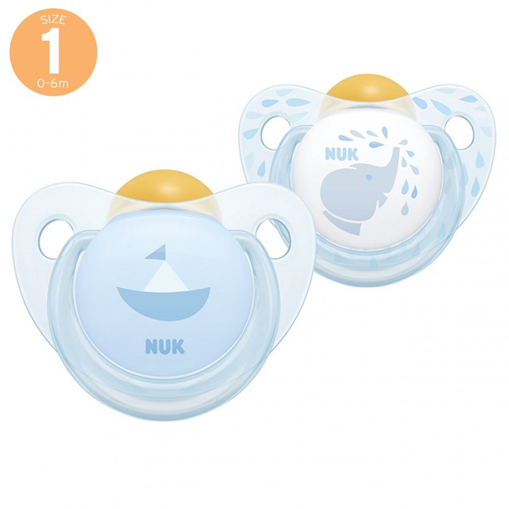 Set 2 suzete Nuk, Baby Blue, 0 - 6 luni, albastru