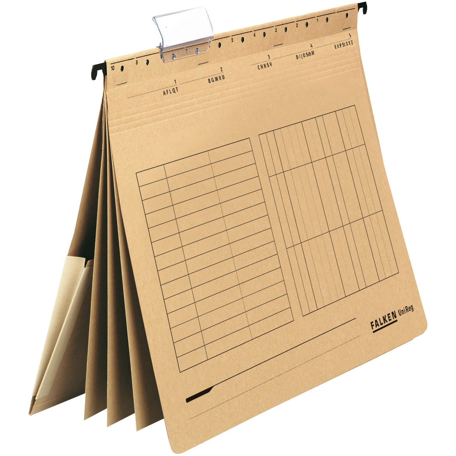 Dosar suspendabil Falken, kraft, cu sina si separatoare, A4, 230g/mp, carton