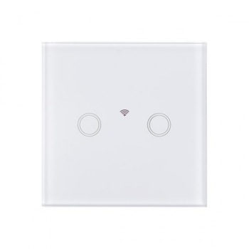 Intrerupator touch dublu cu telecomanda RF,panou sticla Intrerupator touch dublu cu telecomanda RF,panou sticla