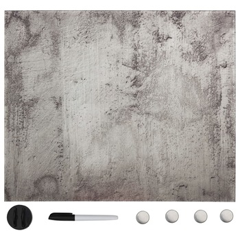 Set tabla magnetica de perete cu magneti, burete si marker, vidaXL, Sticla securizata, Gri, 40 x 40 cm Set tabla magnetica de perete cu magneti, burete si marker, vidaXL, Sticla securizata, Gri, 40 x 40 cm