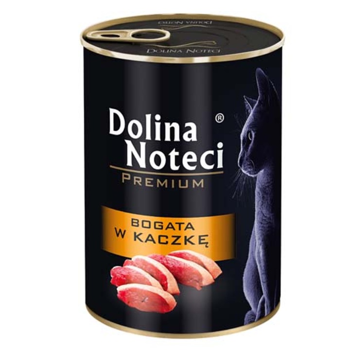 Conserva pentru pisici Dolina Noteci, Premium, 400 g, Aroma de rata