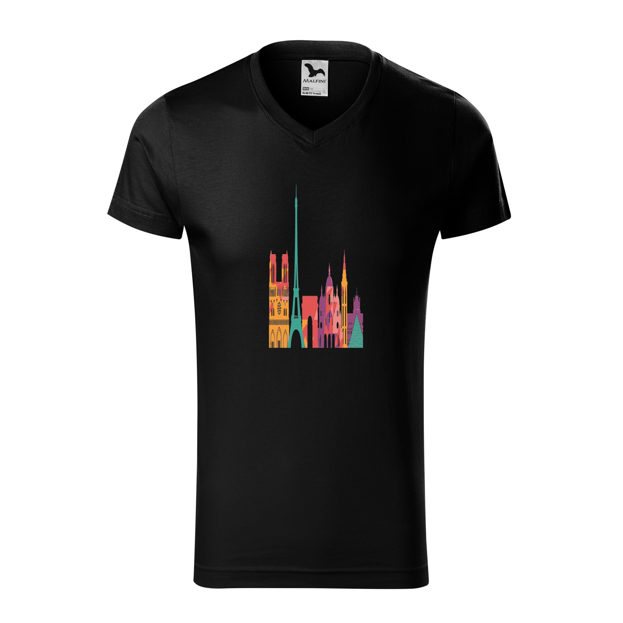 Tricou barbati, Malfini, Painting in Paris, Negru, L