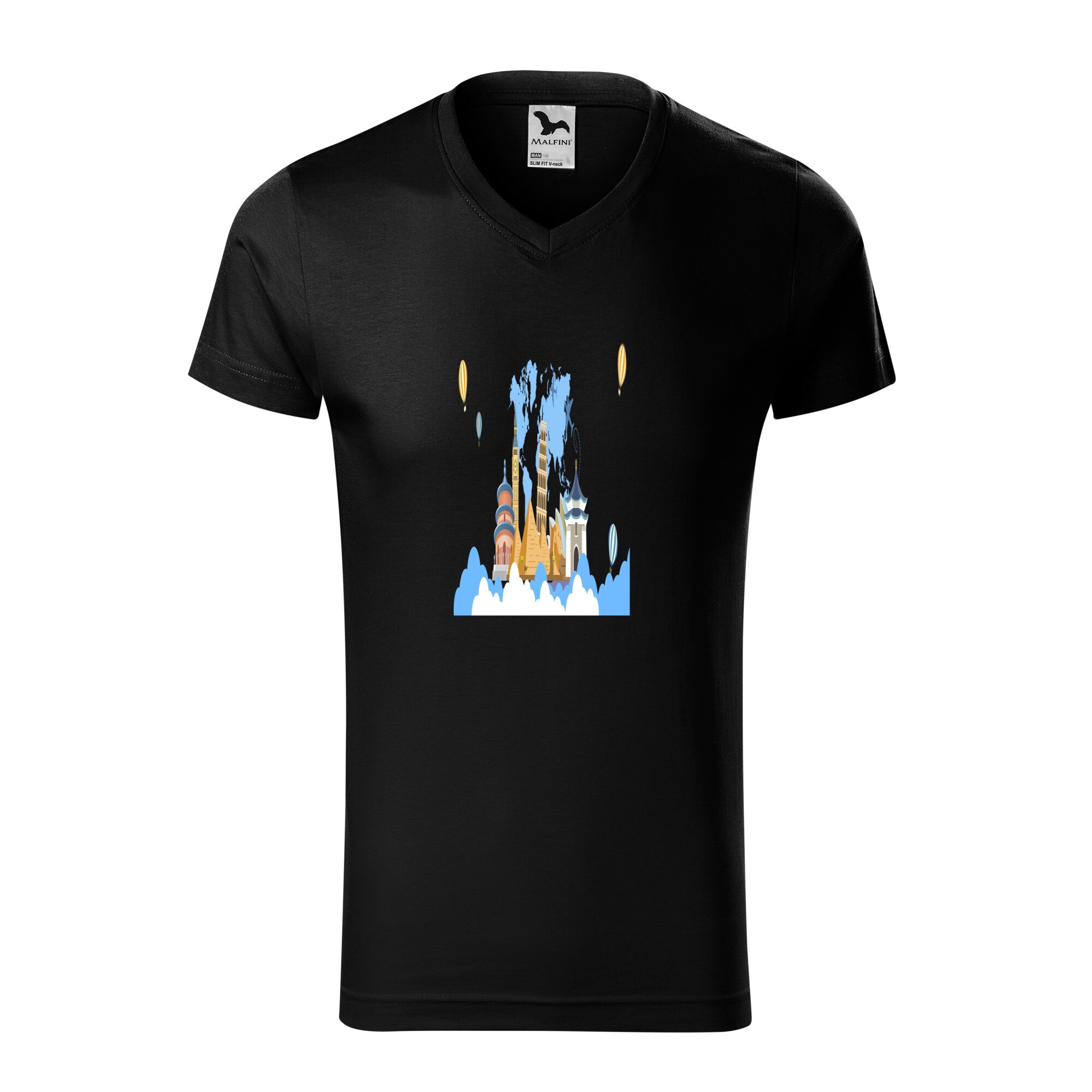 Tricou barbati, Malfini, See The World, Negru, L