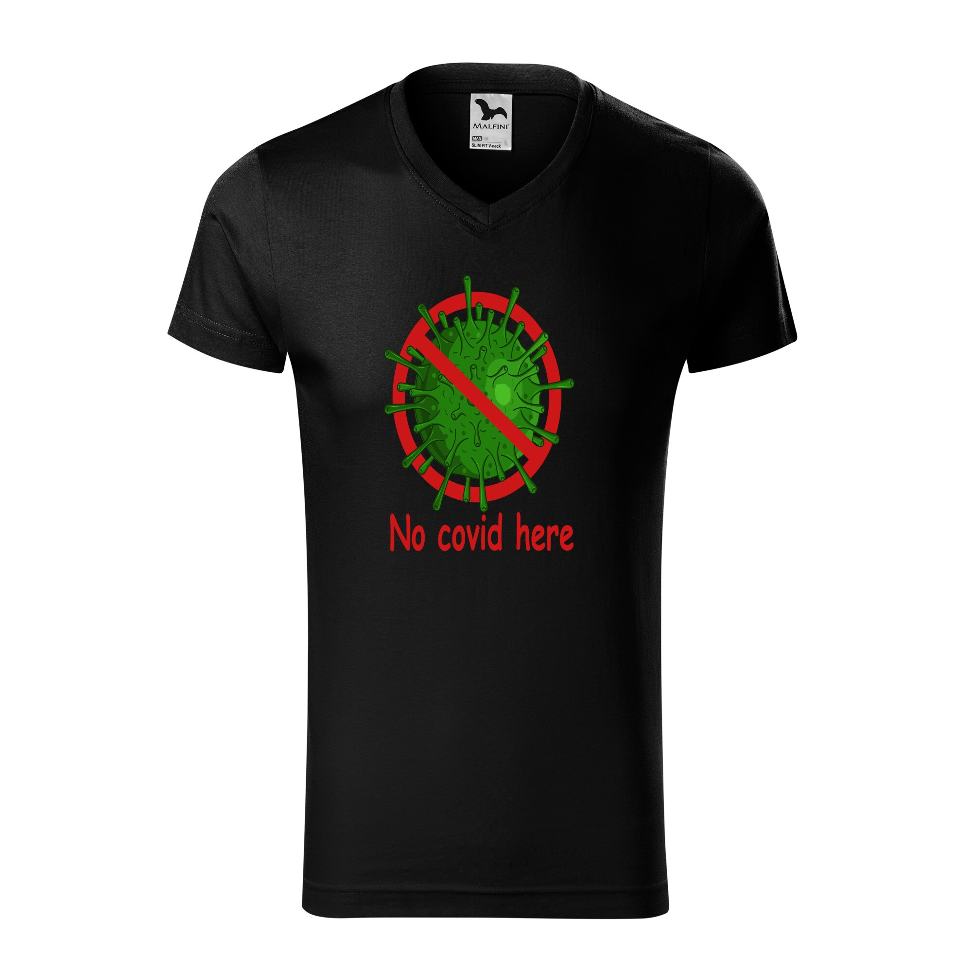 Tricou barbati, Malfini, No Covid Here, Negru, 2XL