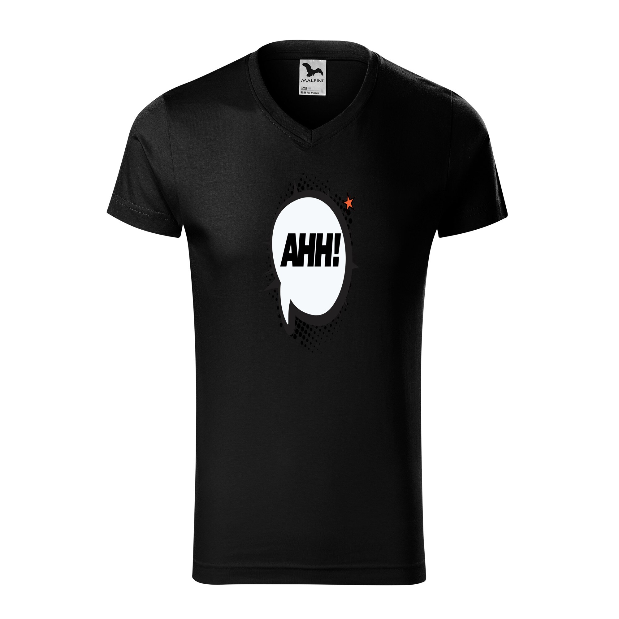 Tricou barbati, Malfini, Comic Ahh, Negru, 2XL