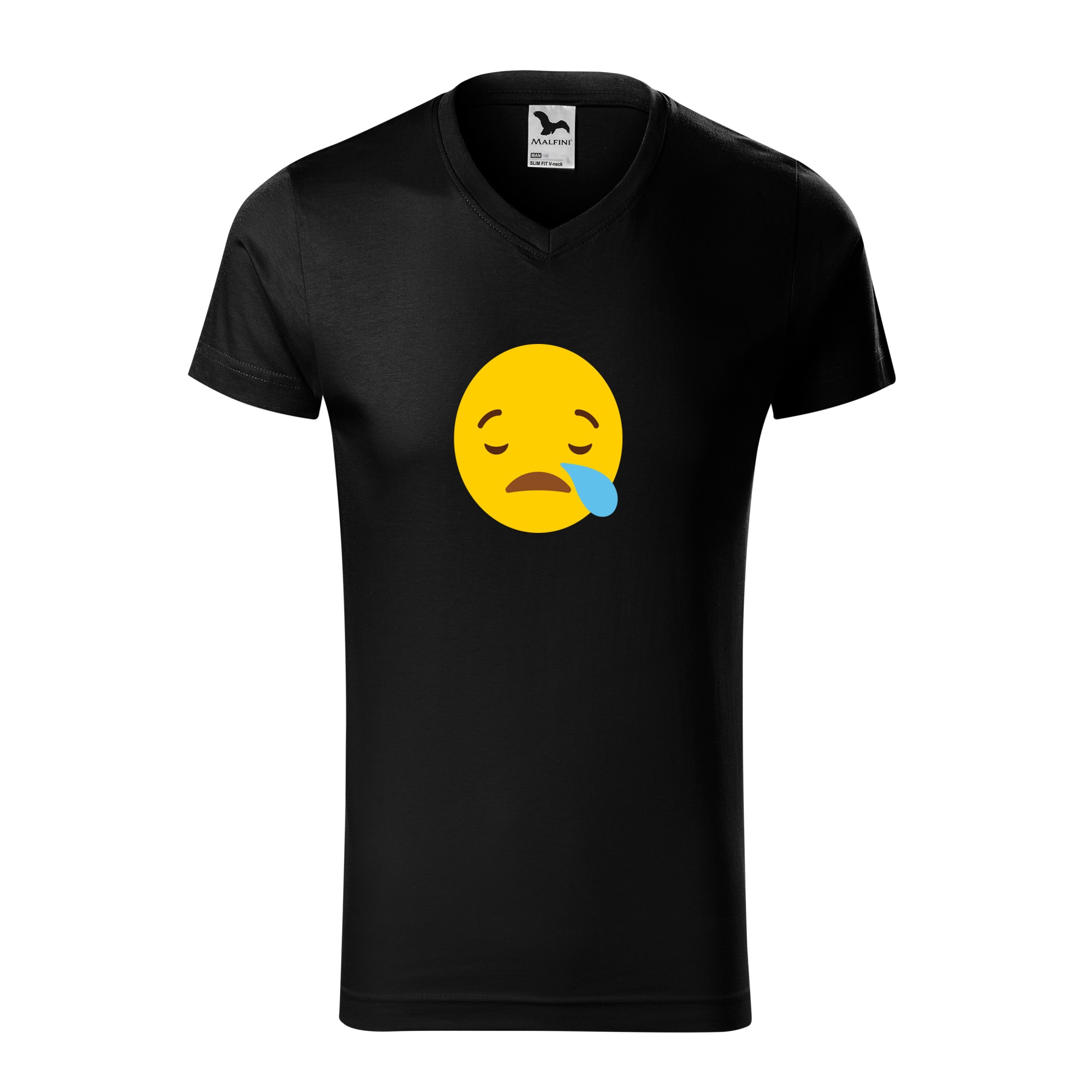 Tricou barbati, Malfini, Emoji Sleeping with a Tear, Negru, L