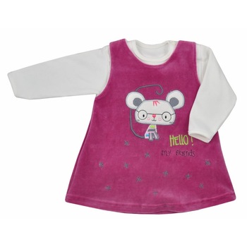 Set 2 piese rochie si bluzita pentru fete Koala Hello 04-861M1, Mov, 80 Set 2 piese rochie si bluzita pentru fete Koala Hello 04-861M1, Mov, 80