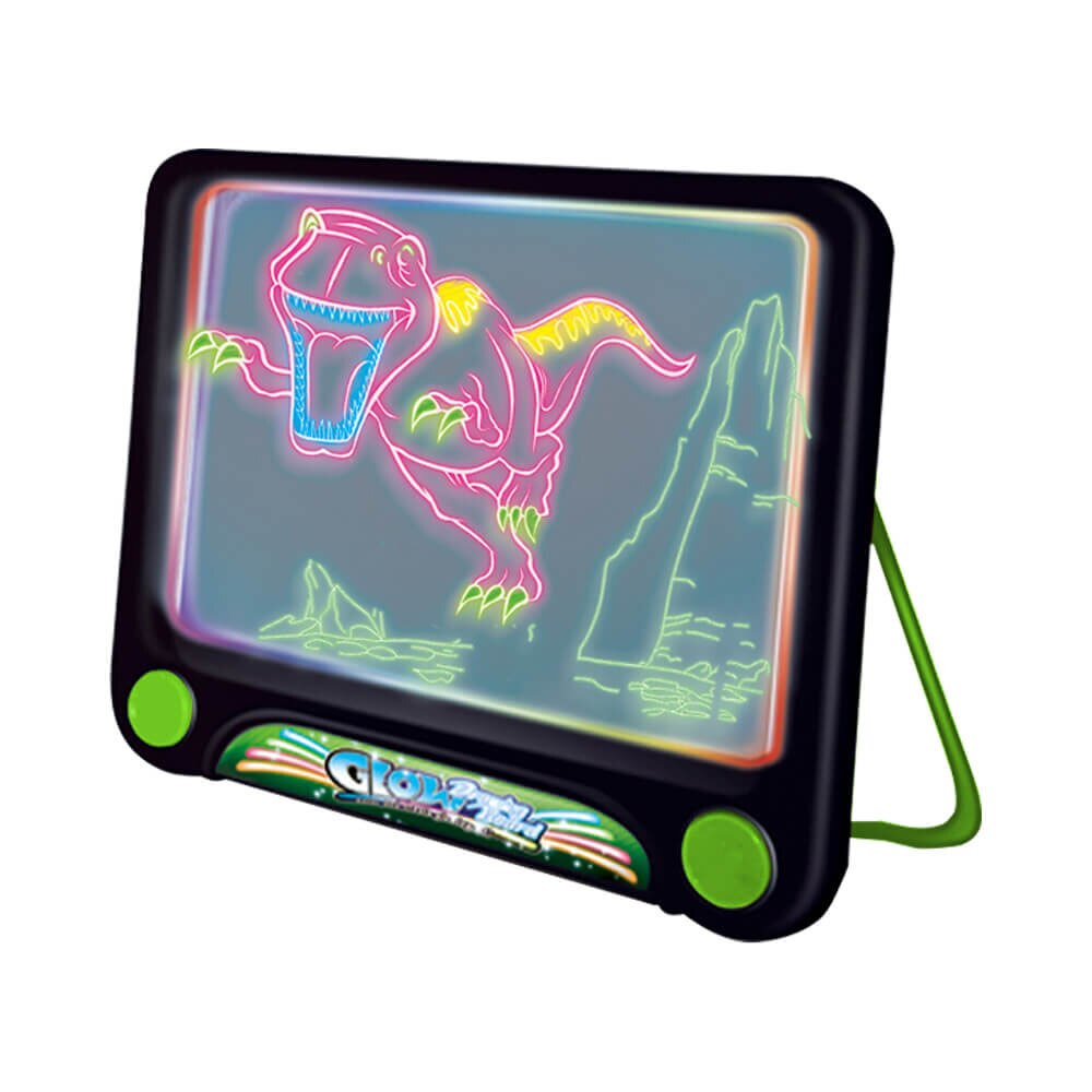 Tabla magica iluminata pentru desen Timeless Tools, cu 6 sabloane, Dinozaur
