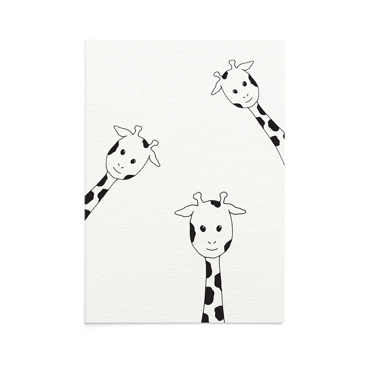 Felicitare Bebe Peeking Giraffes
