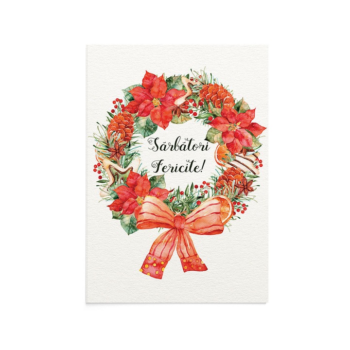 Felicitare Craciun Christmas Wreath