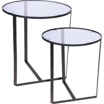 Set 2 mese metal culoarea gri inchis,blat sticla securizata ,dimensiuni 40x44 cm si 45x50cm Set 2 mese metal culoarea gri inchis,blat sticla securizata ,dimensiuni 40x44 cm si 45x50cm