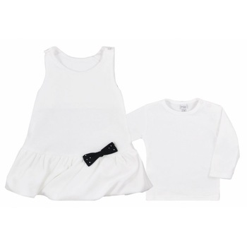 Set 2 piese rochie si bluza pentru fete Koala 3882-A, Alb Set 2 piese rochie si bluza pentru fete Koala 3882-A, Alb