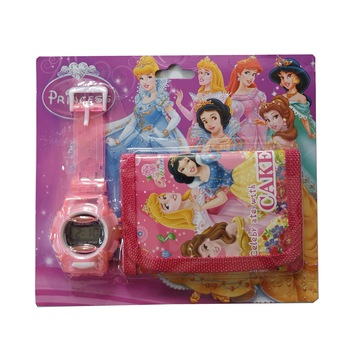 set ceas electronic de mana si portofel copii tip princess  3 ani imagen 10_0_
0