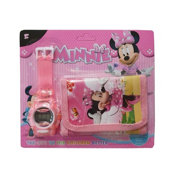 set ceas electronic de mana si portofel copii tip minnie  3 ani imagen 2_0_
0