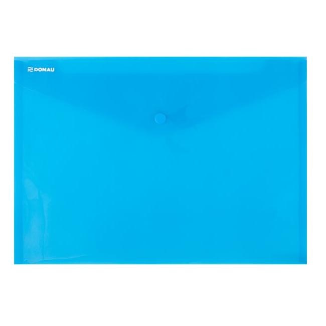Mapa cu capsa A4 Donau plastic transparent albastru