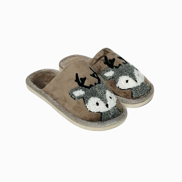 Papuci casa copii Trendd Cornito, Maro