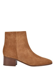 NINE WEST, Botine de piele intoarsa cu varf patrat Cabra, Scortisoara, 7.5 NINE WEST, Botine de piele intoarsa cu varf patrat Cabra, Scortisoara, 7.5