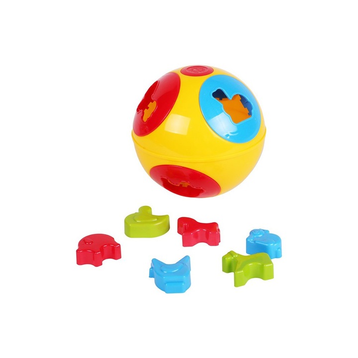 Топка сортер животинки Technok Toys W3301, жълто, за деца над 1 година