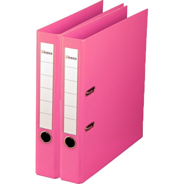 Biblioraft A4 PVC 50mm Ubers , Roz , 2buc/set