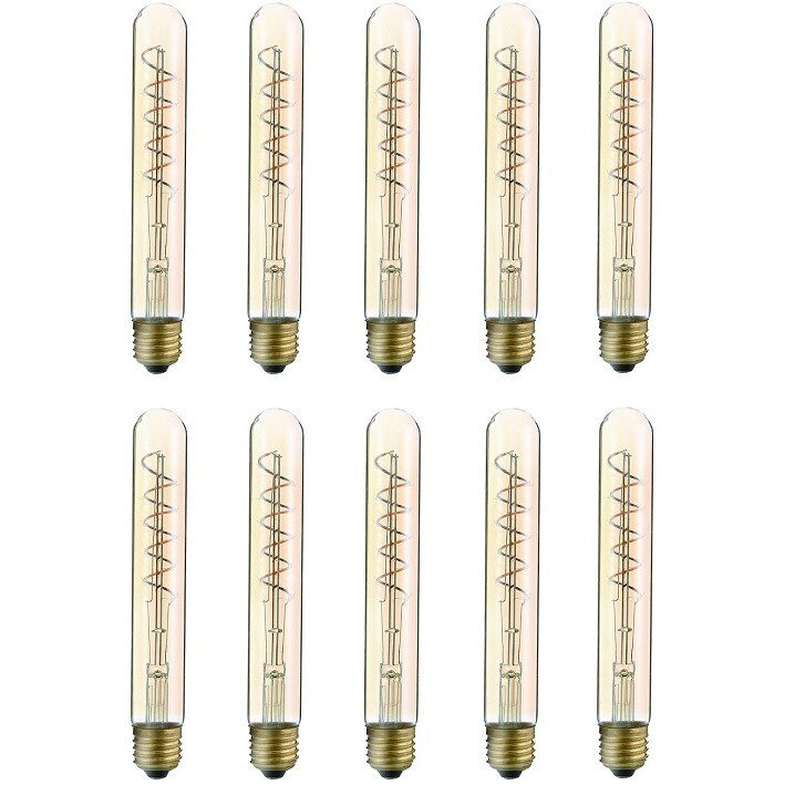 Set 10 Becuri Decorative Vintage Avide Soft Filament, T9, 5W, E27, 360 lumeni, forma liniara, lumina calda