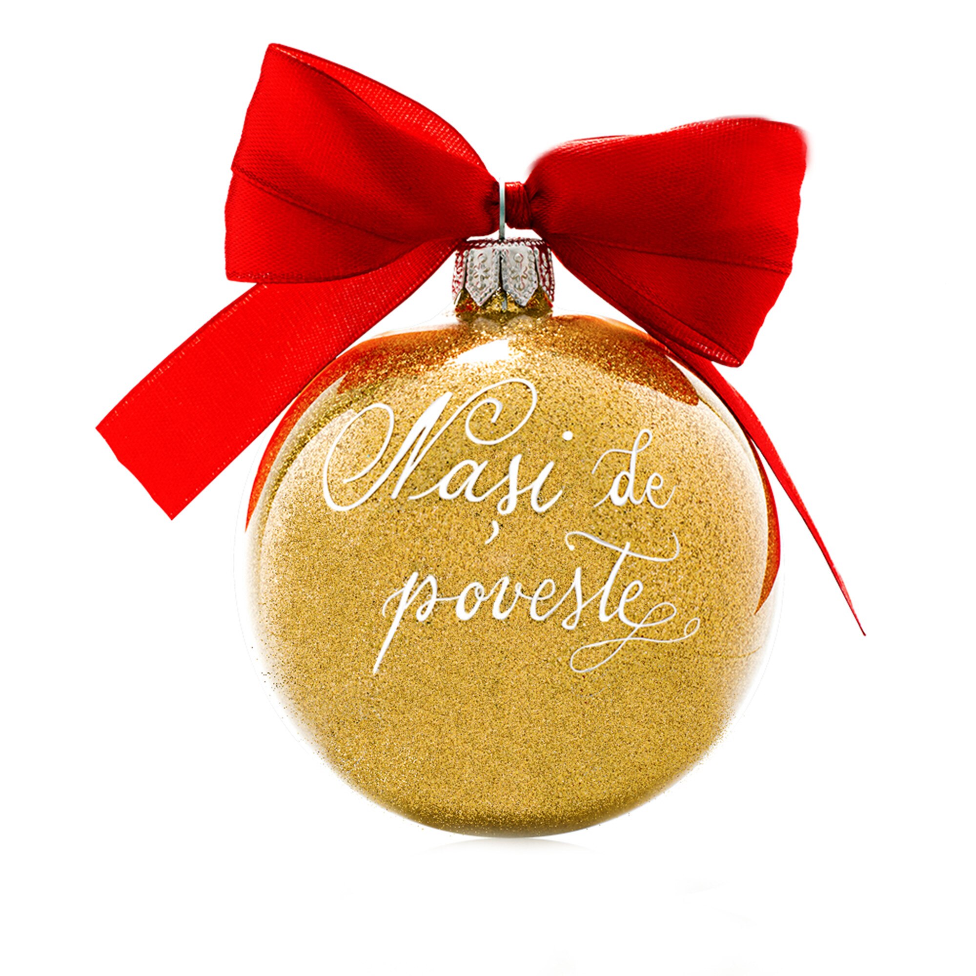 Glob sclipicios cu mesaj caligrafiat Nasi de poveste, Mignon Calligraphy, sticla, auriu